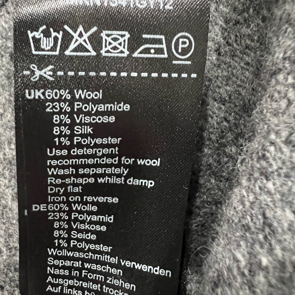 Barbour Tisbury Wool Blend Grey Zip-Up Button Layering Sweater Cardigan L - Picture 8 of 8
